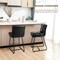 Set of 2/4 Modern Thick Leatherette Counter Stool with Metal Legs